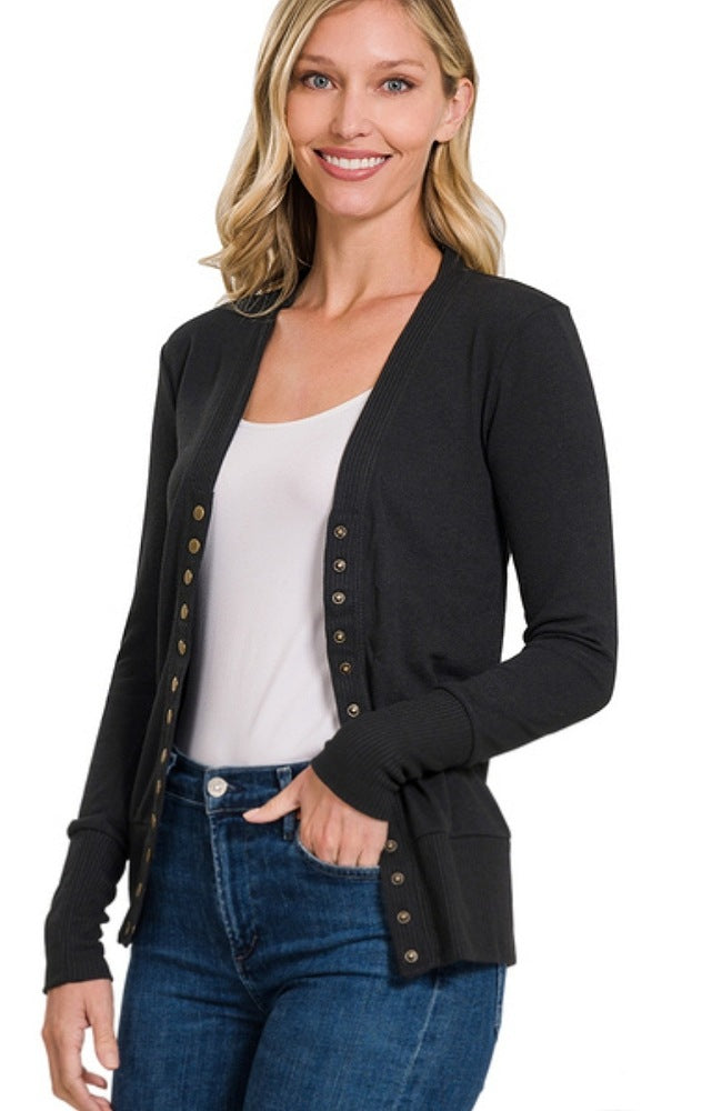 Snap Button Cardigan – The Morrison Shop