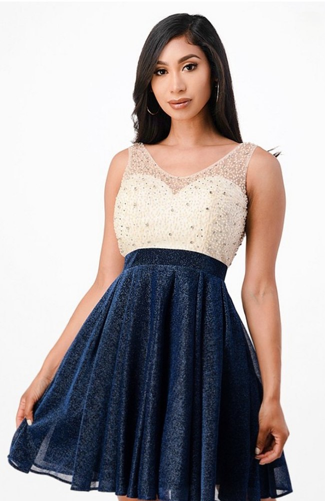 Sparkling Jacquard A-line Short Dress Small Sparkling Jacquard A-line Short Dress Small
