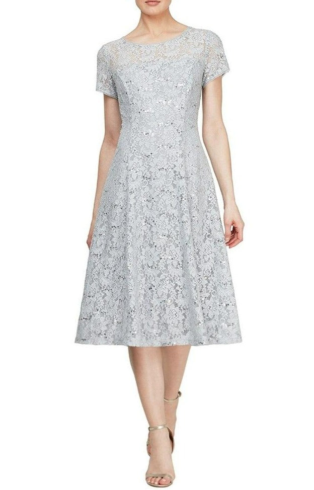 tea length sequin lace dress Tea Length Sequin Embellished Gown CH189S Sparkly Gowns