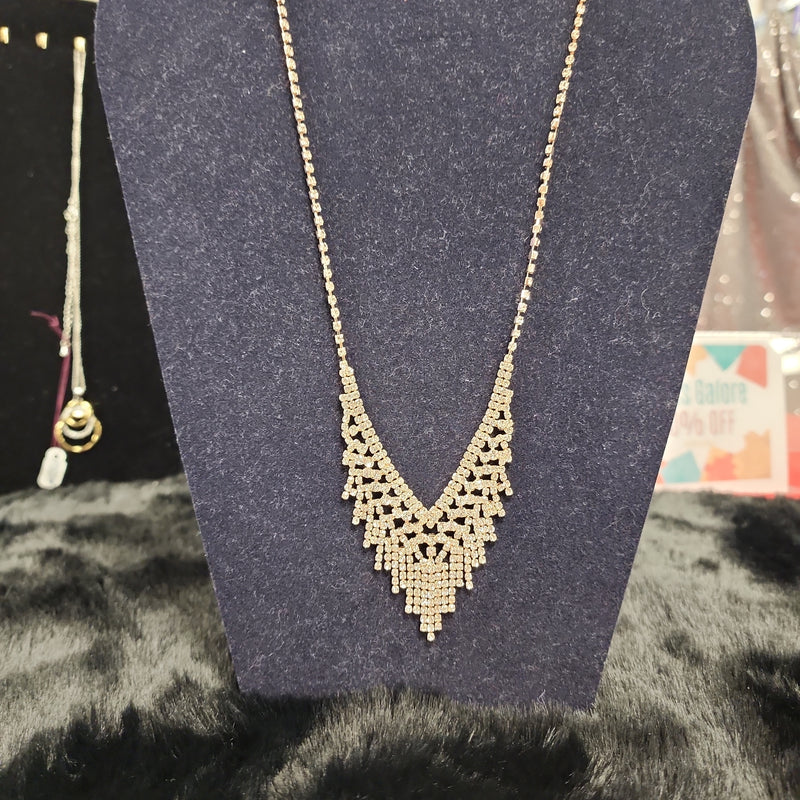 Fringe Rhinestone Necklace