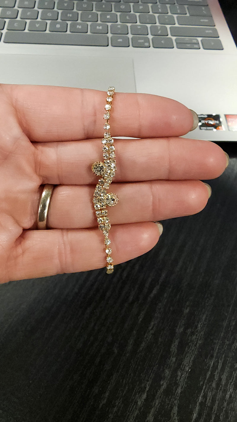 Rhinestone Teardrop Necklace, Earrings & Bracelet
