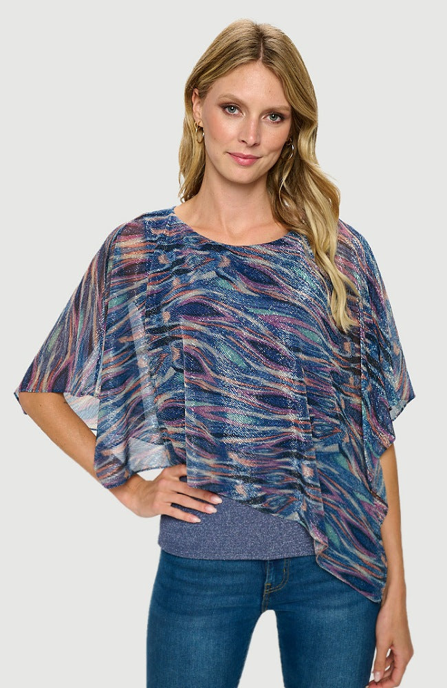 Printed Asymmetrical Flowy Top