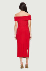 Boat Neck Maxi Dress with Side Slit