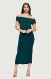 Boat Neck Maxi Dress with Side Slit
