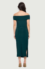 Boat Neck Maxi Dress with Side Slit