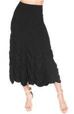 Ruched Wrinkle Resistant Maxi Skirt