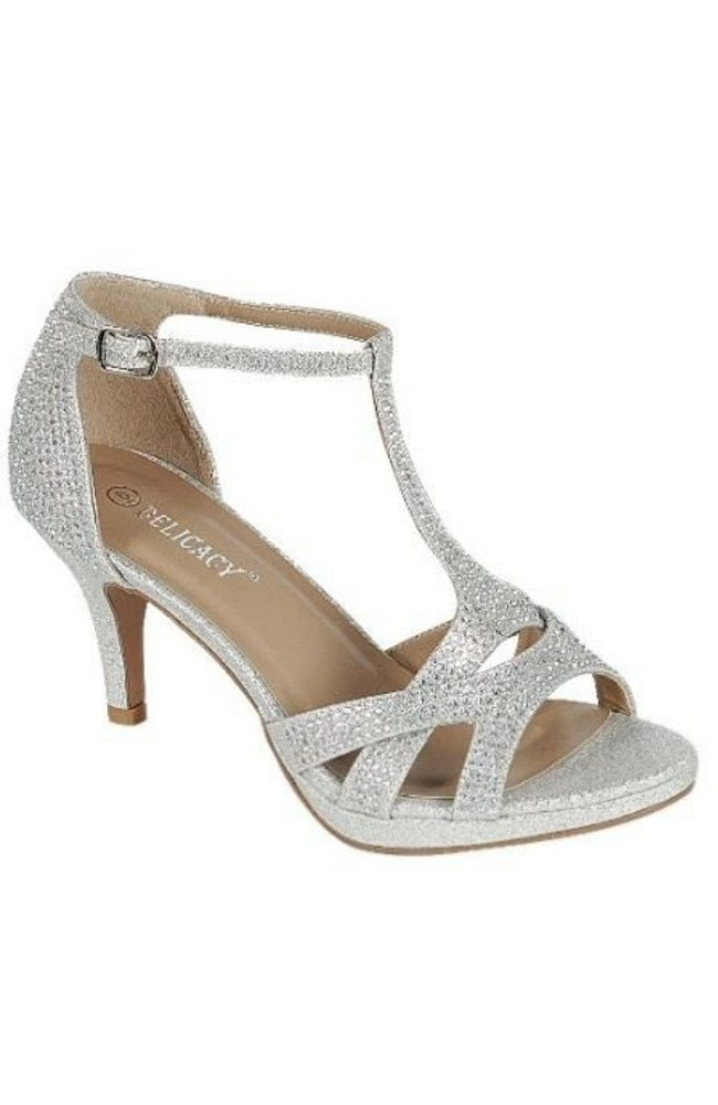 Silver Rhinestone Pump