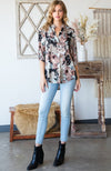 Floral Mandarin Collar Top