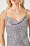 Grey Sequin Slip Dress