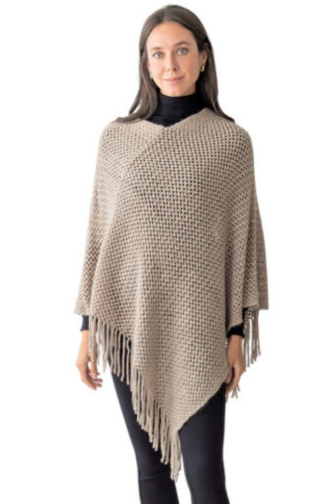 SOFT OPEN KNIT PONCHO