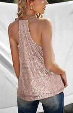 Pink Sequin Racerback Tank