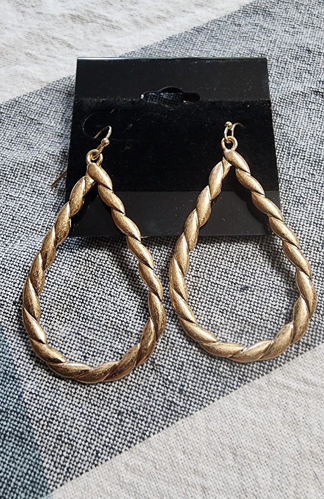 Twisted Worn Metal Earrings