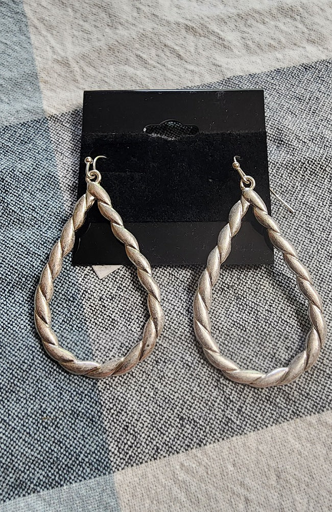 Twisted Worn Metal Earrings