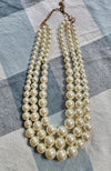 Pearl Layer Statement Necklace & Earrings