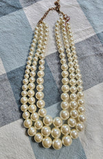 Pearl Layer Statement Necklace & Earrings