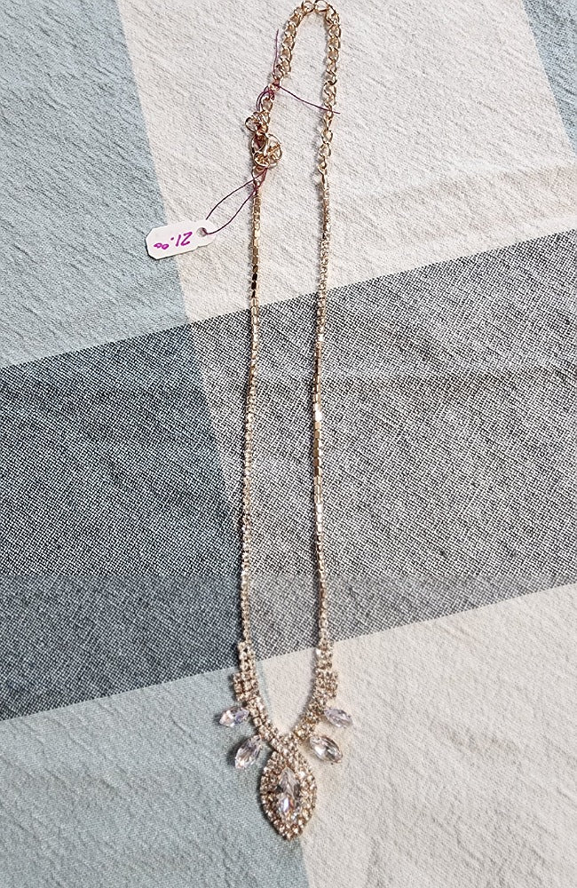 Rhinestone Teardrop Necklace, Earrings & Bracelet