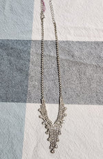 Rhinestone V Necklace, Earrings & Bracelet