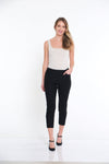 Slim-sation® Black Pull-on Crop Pants with Front & Back Pockets