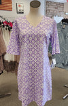 Lavendar Geometric Floral UPF 50+ Travel Dress