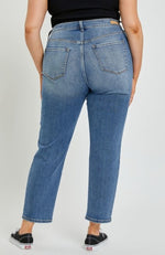 Mid Rise Crop Mom Jeans