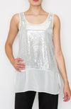 Sequin & Chiffon Tank