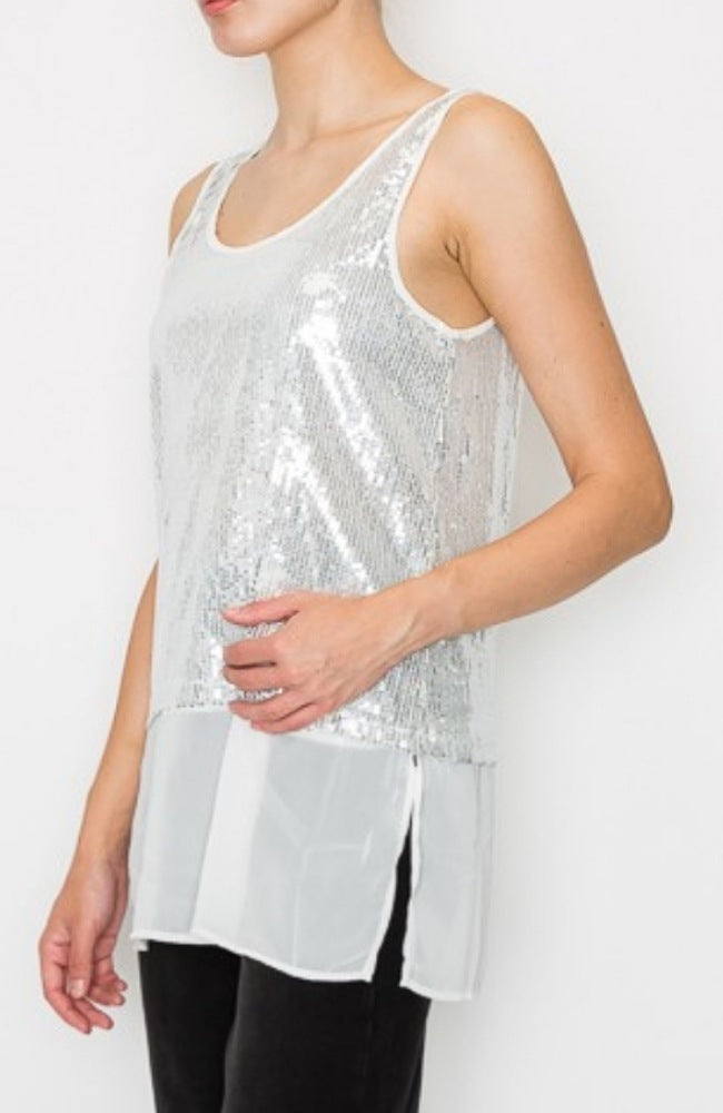 Sequin & Chiffon Tank