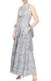 Pewter A-Line Embroidered Dress