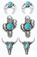 Western Silver Earrings