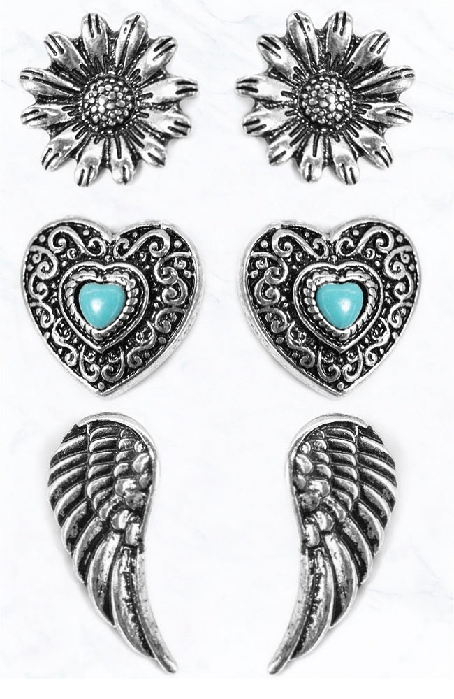 Western Silver Earrings