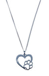 STAINLESS STEEL HEART & PAW PRINT NECKLACE