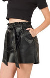 Vegan Leather Paperbag Shorts