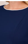 Navy Sateen Knit Crepe Tie Dress