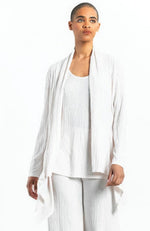 Cream Soft Pleat Knit - Cardigan & Tank Twinset