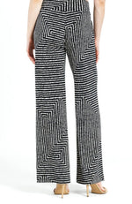 Geometric Stripe Wide Leg Pocket Pant