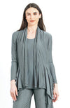 Olive Soft Pleat Knit - Cardigan & Tank Twinset