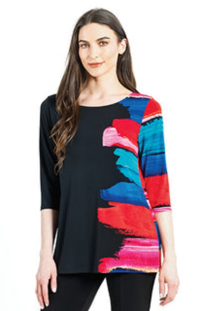 Red Paint Stroke Scoop Neck Tunic