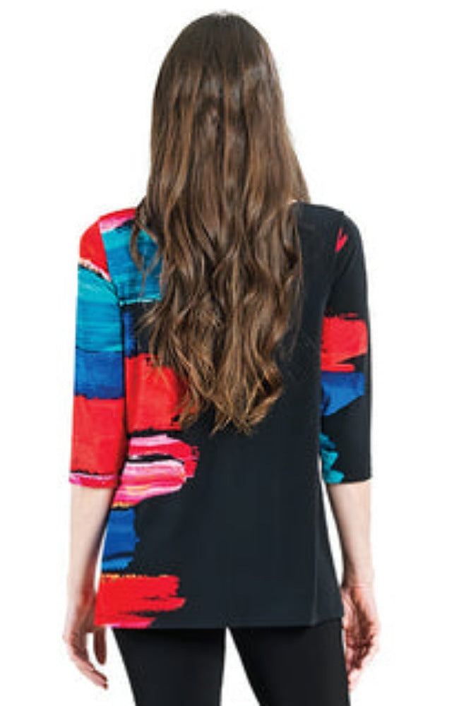 Red Paint Stroke Scoop Neck Tunic
