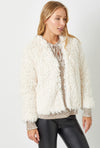Cream Faux Fur Open Jacket