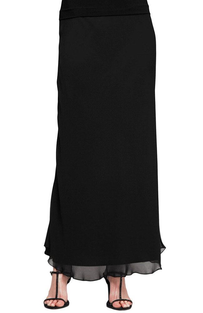 Black Straight Chiffon Skirt