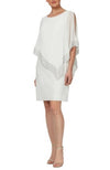 Capelet Sleeve Asymmetrical Popover Knit Dress