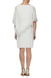 Capelet Sleeve Asymmetrical Popover Knit Dress