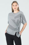 Houndstooth Grid Side Tie Wrap Top