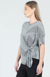 Houndstooth Grid Side Tie Wrap Top