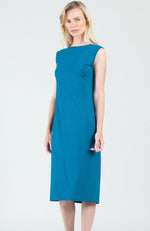 Teal Peach Skin Knit Reversible Cut Out Midi Dress