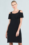 Open Shoulder Ruffle Neckline Dress