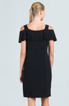 Open Shoulder Ruffle Neckline Dress