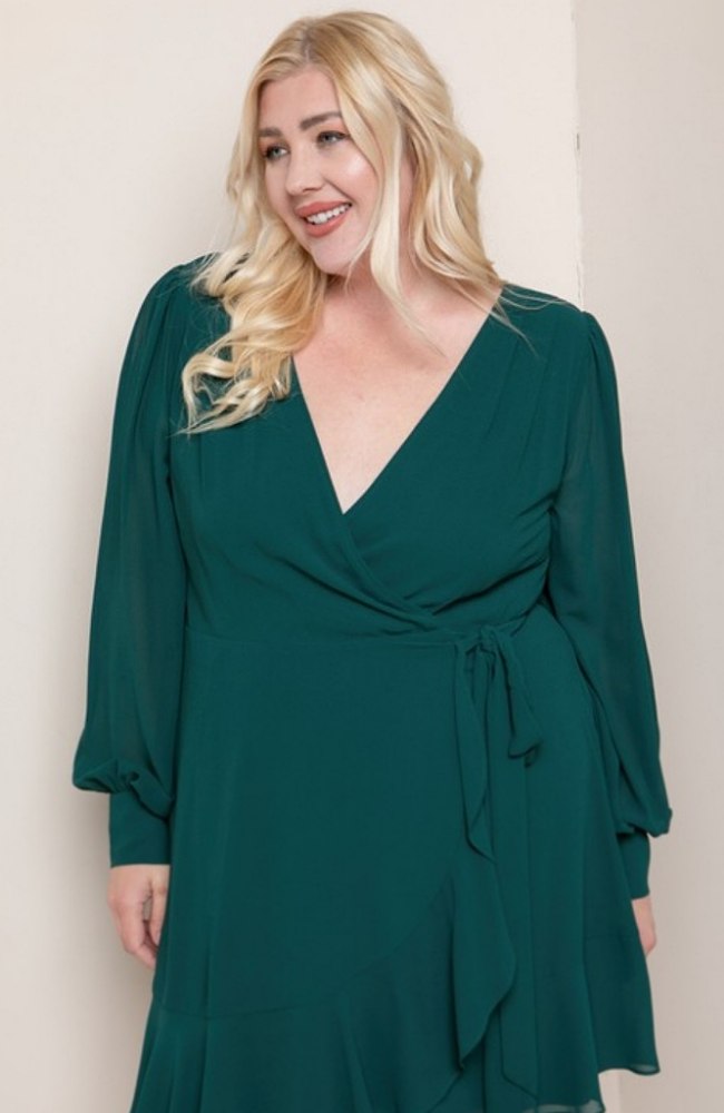 Long Sleeve Wrap Dress