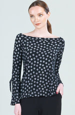 Polka Dot Bell Sleeve Top