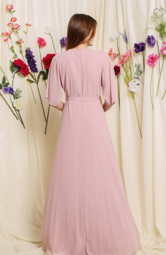 Cape Sleeve Wrap Dress