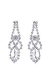 Silver & Clear Marquise Crystal Statement Necklace and Earrings